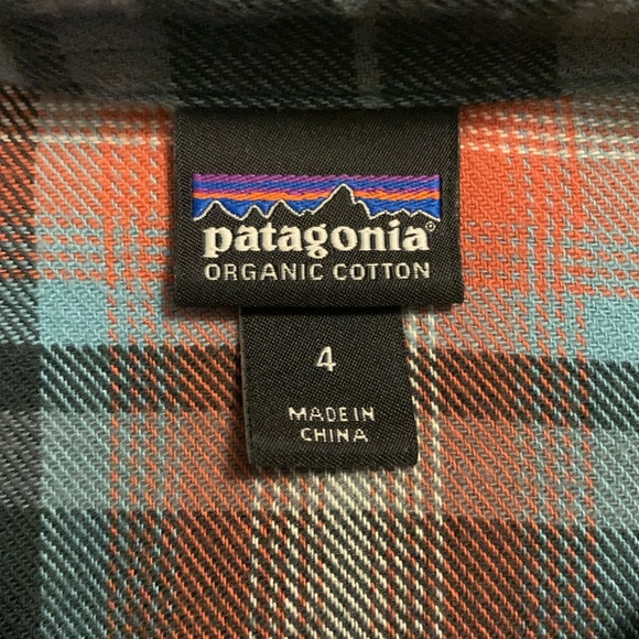 Patagonia Women’s Cascade Plaid Smolder Blue W's Heywood Flannel Shirt SZ 4 - Picture 8 of 9